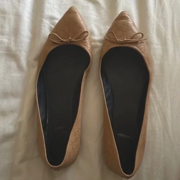 GUC- Gucci Ballerina Flats in Nude- Size 40 - Picture 1 of 7